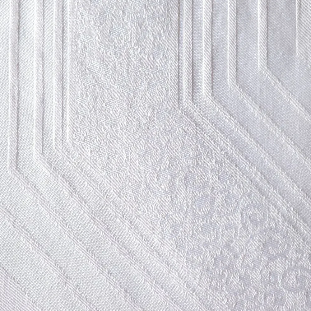 Vtg Damask Jacquard Tablecloth Pale‎ Pink Cotton Valentines Shabby Cutter 74x56